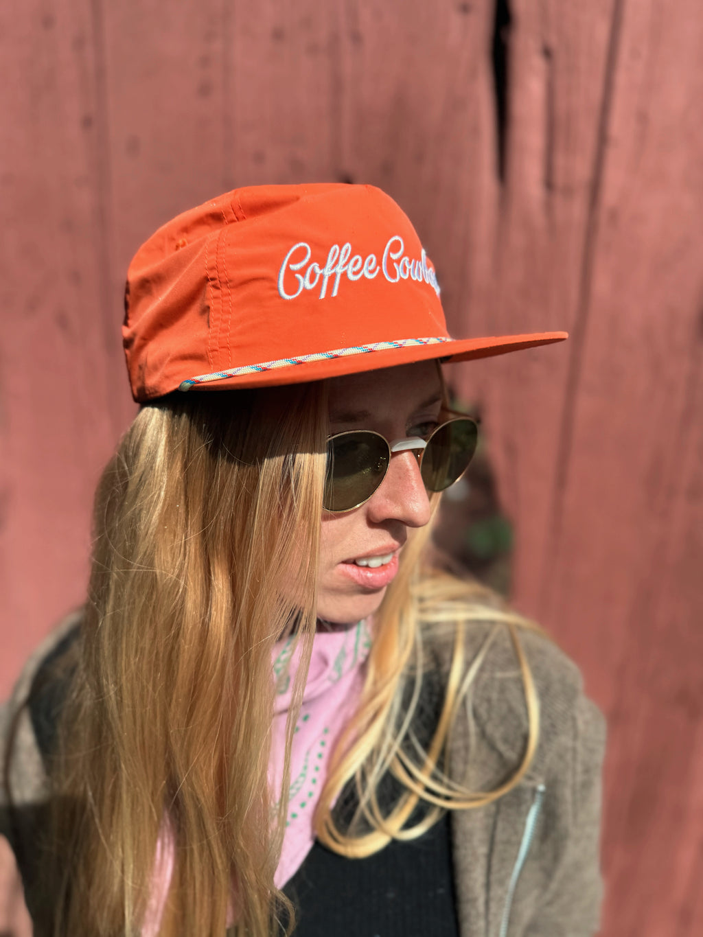 Orange Script Rope Hat