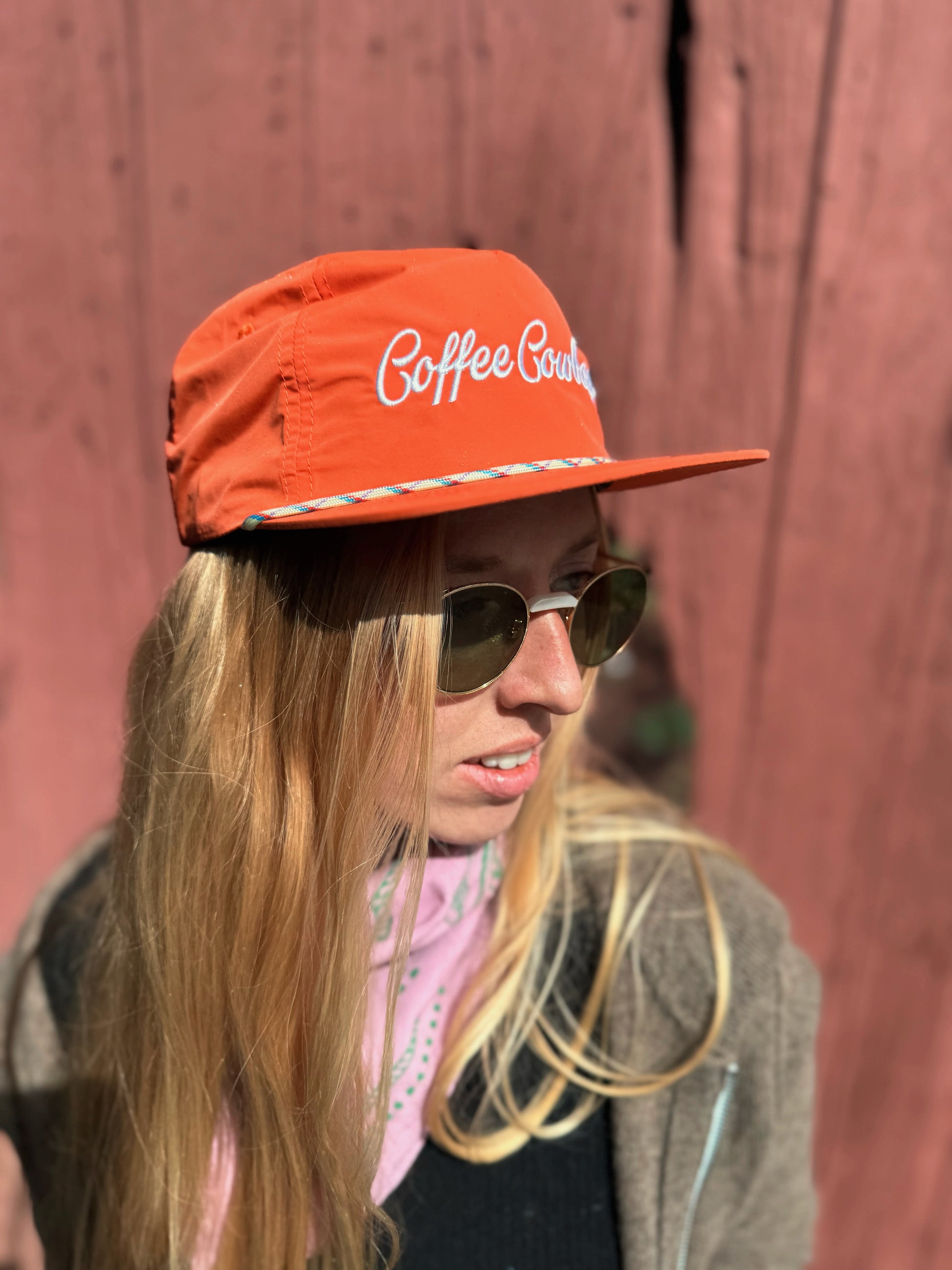 Orange Script Rope Hat