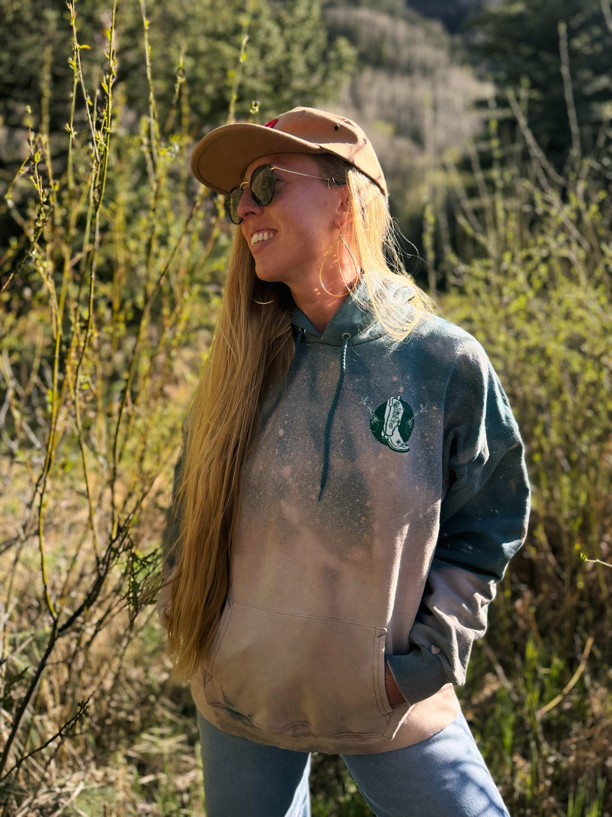 One-of-a-Kind Acid Wash Ski Hoodie