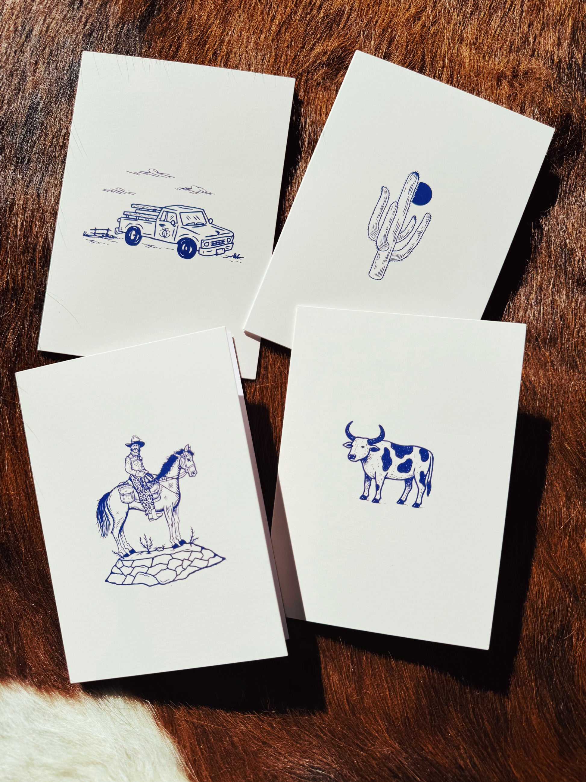Coffee Cowboy Icons Greeting Card Pack