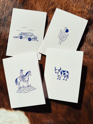 Coffee Cowboy Icons Greeting Card Pack